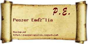 Peszer Emília névjegykártya